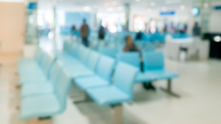 Empty chairs in the emergency room